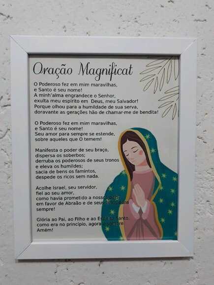 Quadro Decorativo religioso com oração Magnificat