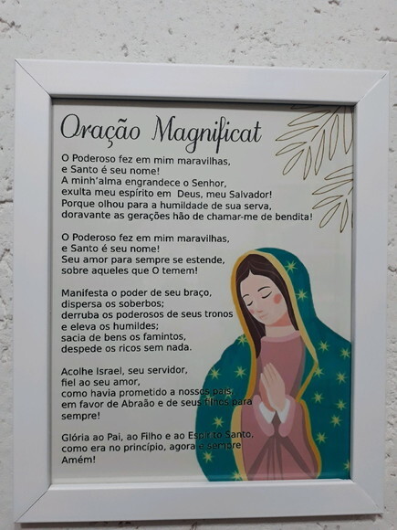 Quadro Decorativo religioso com oração Magnificat