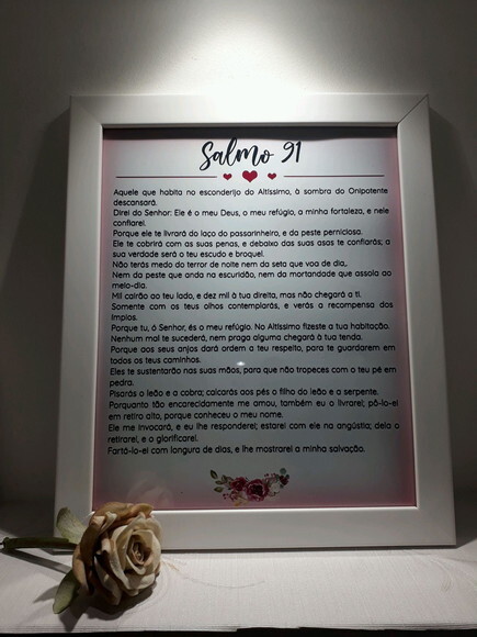 Quadro Decorativo religioso com Salmo 91