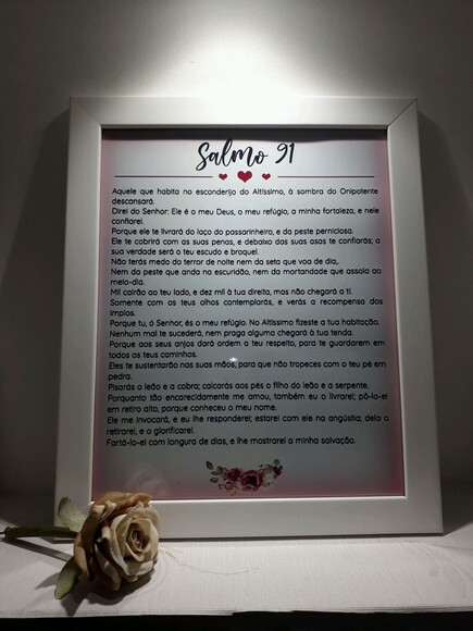 Quadro Decorativo religioso com Salmo 91