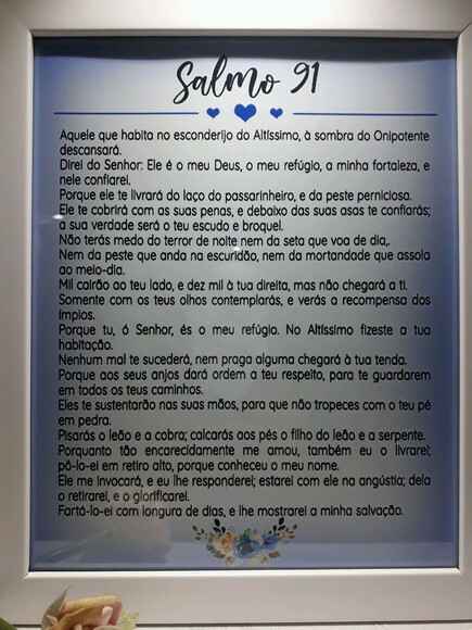Quadro Decorativo religioso com Salmo 91