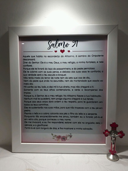 Quadro Decorativo religioso com Salmo 91