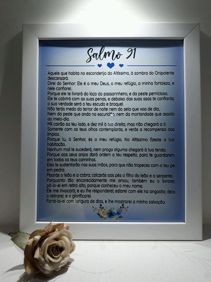 Quadro Decorativo religioso com Salmo 91