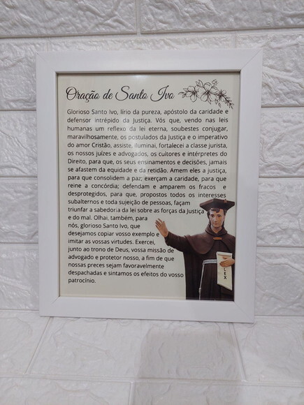 Quadro Religioso Com Oração De Santo Ivo