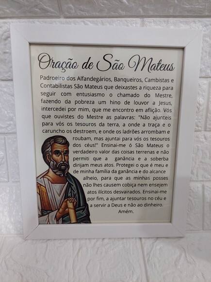 Quadro Religioso Com Oração De São Mateus