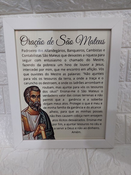 Quadro Religioso Com Oração De São Mateus