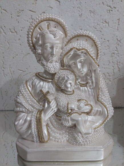 Sagrada Família 30 cm , Pérolas e Strass.