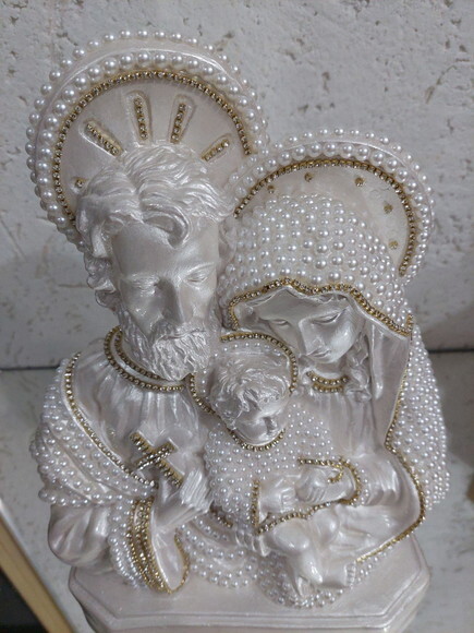 Sagrada Família 30 cm , Pérolas e Strass.
