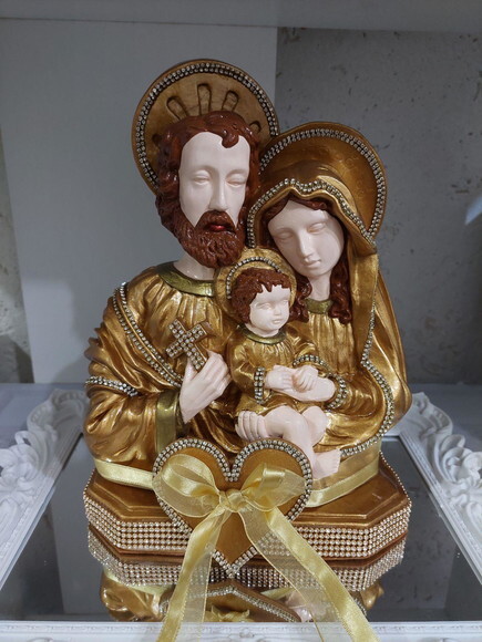 Sagrada Família 30cm, para Casamento, Coração Porta Alianças
