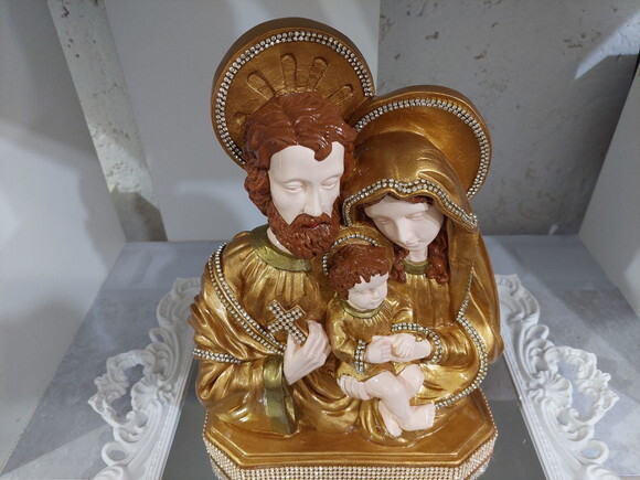 Sagrada Família 30cm, para Casamento, Coração Porta Alianças