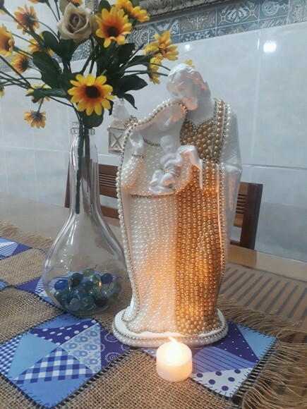 Sagrada Família de Nazaré com pérolas e strass