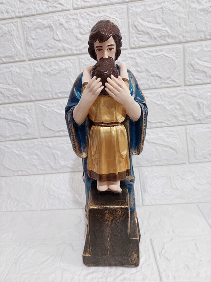 São José Afetuoso , São José Com Menino Jesus , 30cm