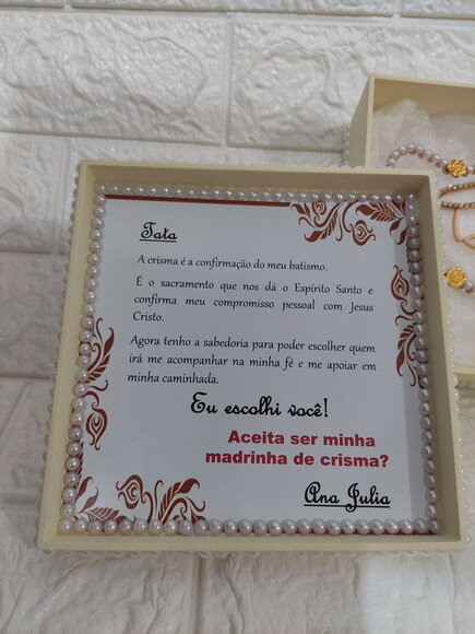 Caixa Convite para Madrinha de Crisma