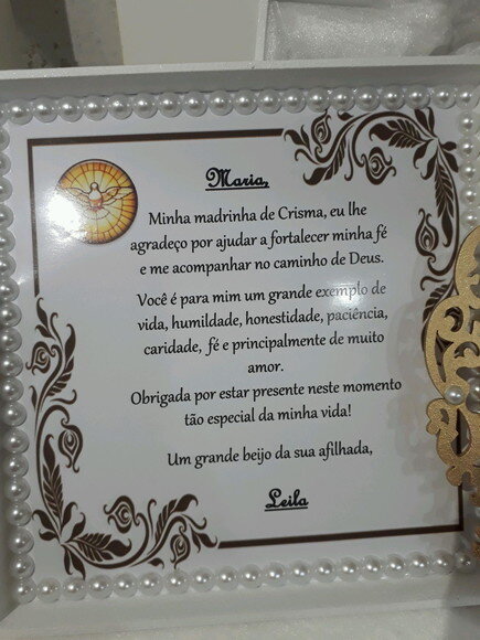 Caixa Convite para Madrinha de Crisma , com Espírito Santo