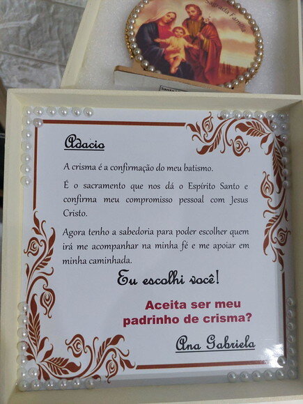 Caixa Convite para Padrinho de Crisma