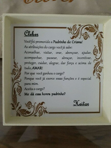 Caixa Convite para Padrinho/Madrinha de Crisma