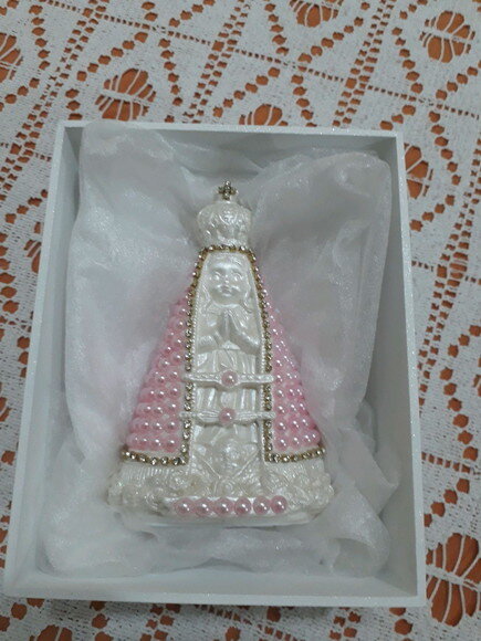 Caixa personalizada com Nossa Senhora Aparecida Baby Rosa