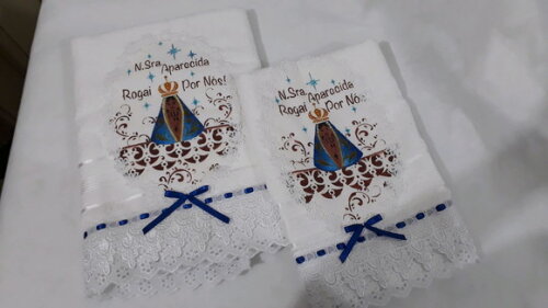 Jogo de toalha, 2 peças, de Nossa Senhora Aparecida