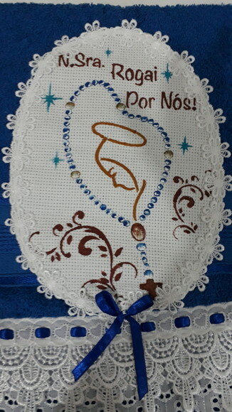 Jogo de toalha Terço de Nossa Senhora