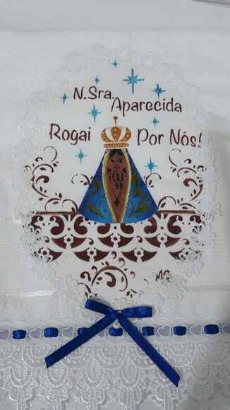Jogo de toalha, 2 peças, de Nossa Senhora Aparecida