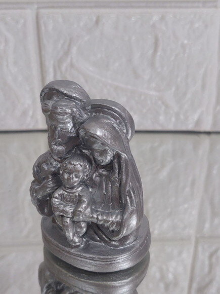 Lembrancinha da Sagrada Família, 8cm, prata