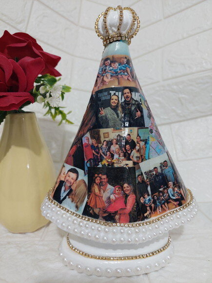 Nossa Senhora Aparecida 20 cm com Fotos da Família