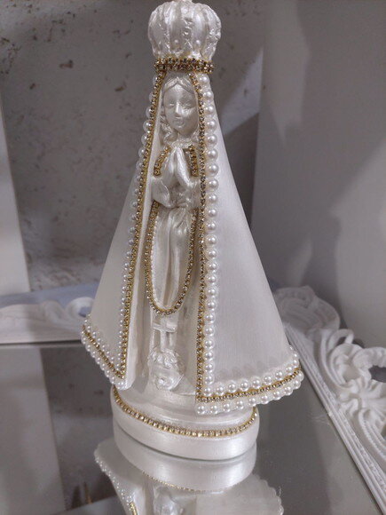 Nossa Senhora Aparecida 20 cm com Pérolas