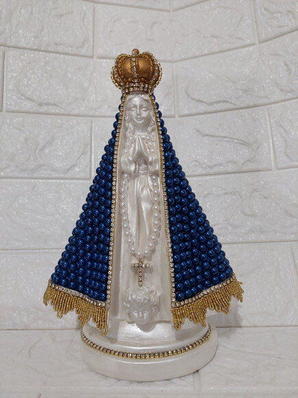 Nossa Senhora Aparecida 20 cm com Pérolas