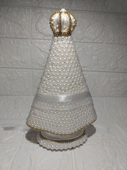 Nossa Senhora Aparecida 20cm , com Coração Porta Alianças