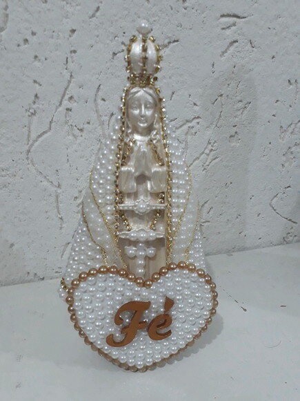 Nossa Senhora Aparecida 20cm, com coração "Fé"