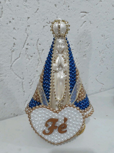 Nossa Senhora Aparecida 20cm, com coração "Fé"