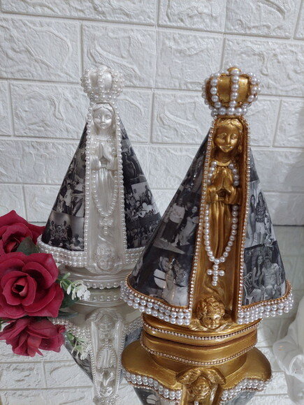 Nossa Senhora Aparecida 25 cm com Fotos da Família