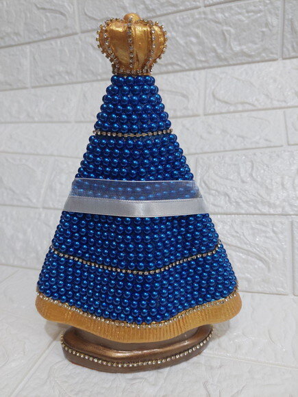 Nossa Senhora Aparecida 25cm, Com Coração Porta Alianças