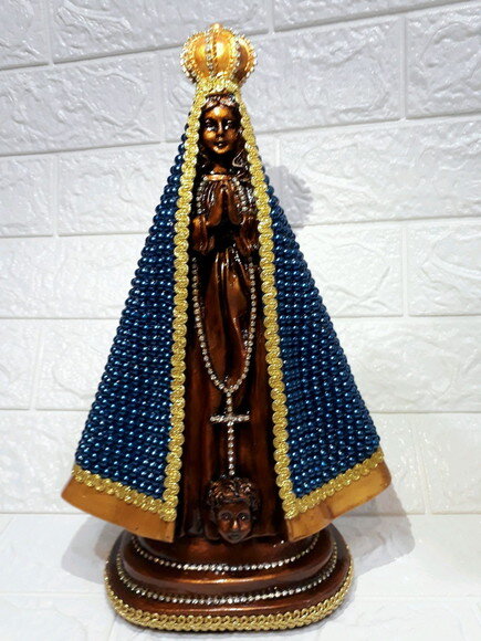 Nossa Senhora Aparecida 30cm com pérolas