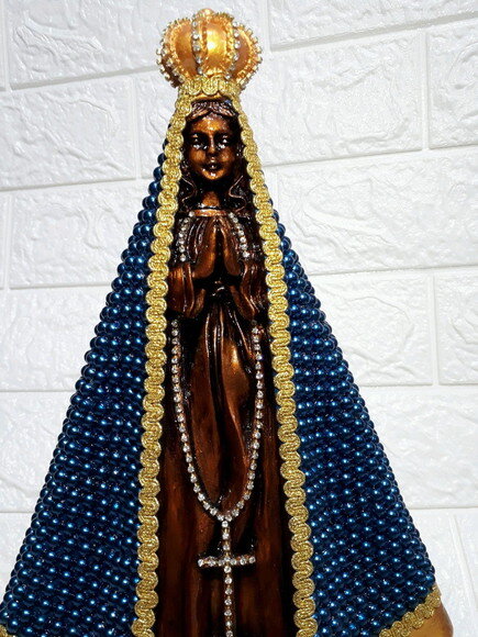 Nossa Senhora Aparecida 30cm com pérolas
