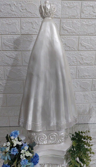 Nossa Senhora Aparecida 65cm, Perolizada, Casamento, Noiva