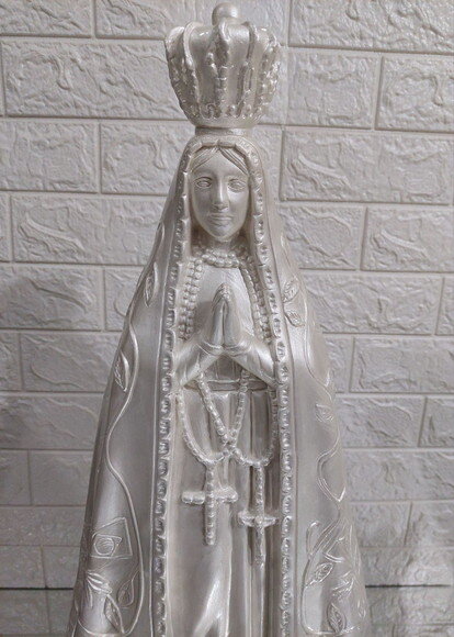 Nossa Senhora Aparecida 65cm, Perolizada, Casamento, Noiva