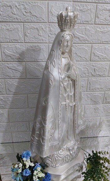 Nossa Senhora Aparecida 65cm, Perolizada, Casamento, Noiva