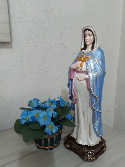 Nossa Senhora Grávida com Divino Espírito Santo, 30 cm
