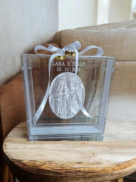 Porta Alianças de Acrílico Personalizado, Casamento, Noivos