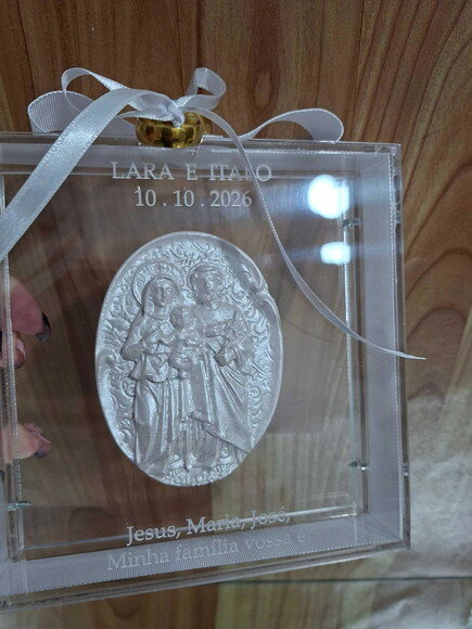 Porta Alianças de Acrílico Personalizado, Casamento, Noivos