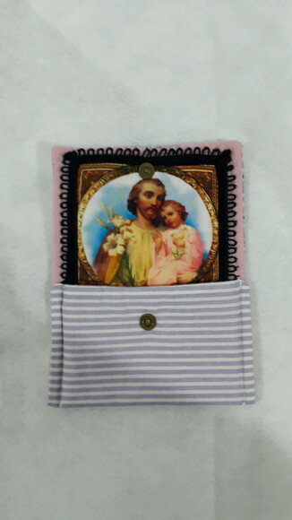 Porta moedas / Carteira de tecido - Santo/Santa (religiosa)