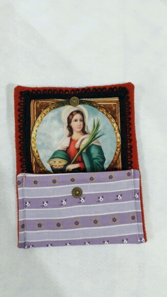 Porta moedas / Carteira de tecido - Santo/Santa (religiosa)