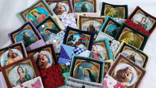 Porta moedas / Carteira de tecido - Santo/Santa (religiosa)