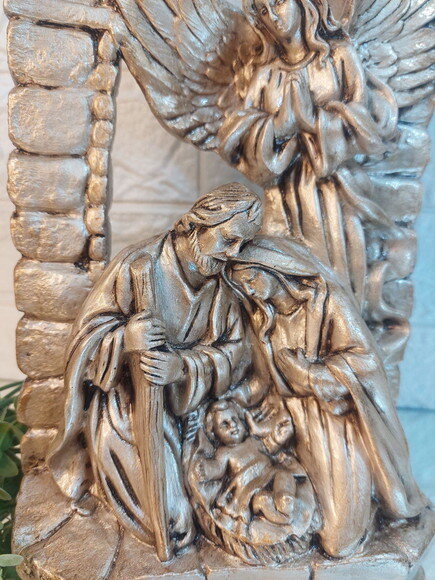 Presépio Sagrada Família com Anjo 30cm