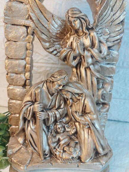Presépio Sagrada Família com Anjo 30cm