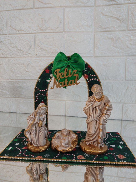 Presépio Sagrada Família Feliz Natal 20cm