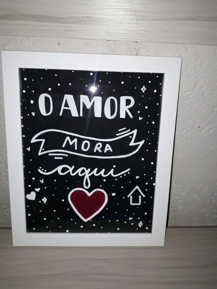 Quadro Decorativo com frase de Amor