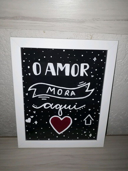 Quadro Decorativo com frase de Amor