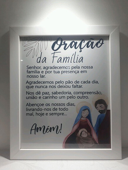 Quadro Decorativo religioso com oração da família